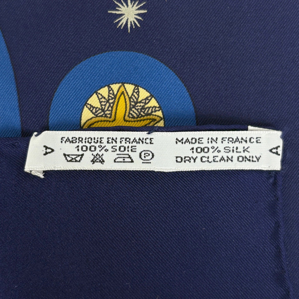 エルメス カレ 90 LE ROY SOLEIL 太陽王 スカーフ シルク ネイビー マルチカラー レディース 【中古】brbag