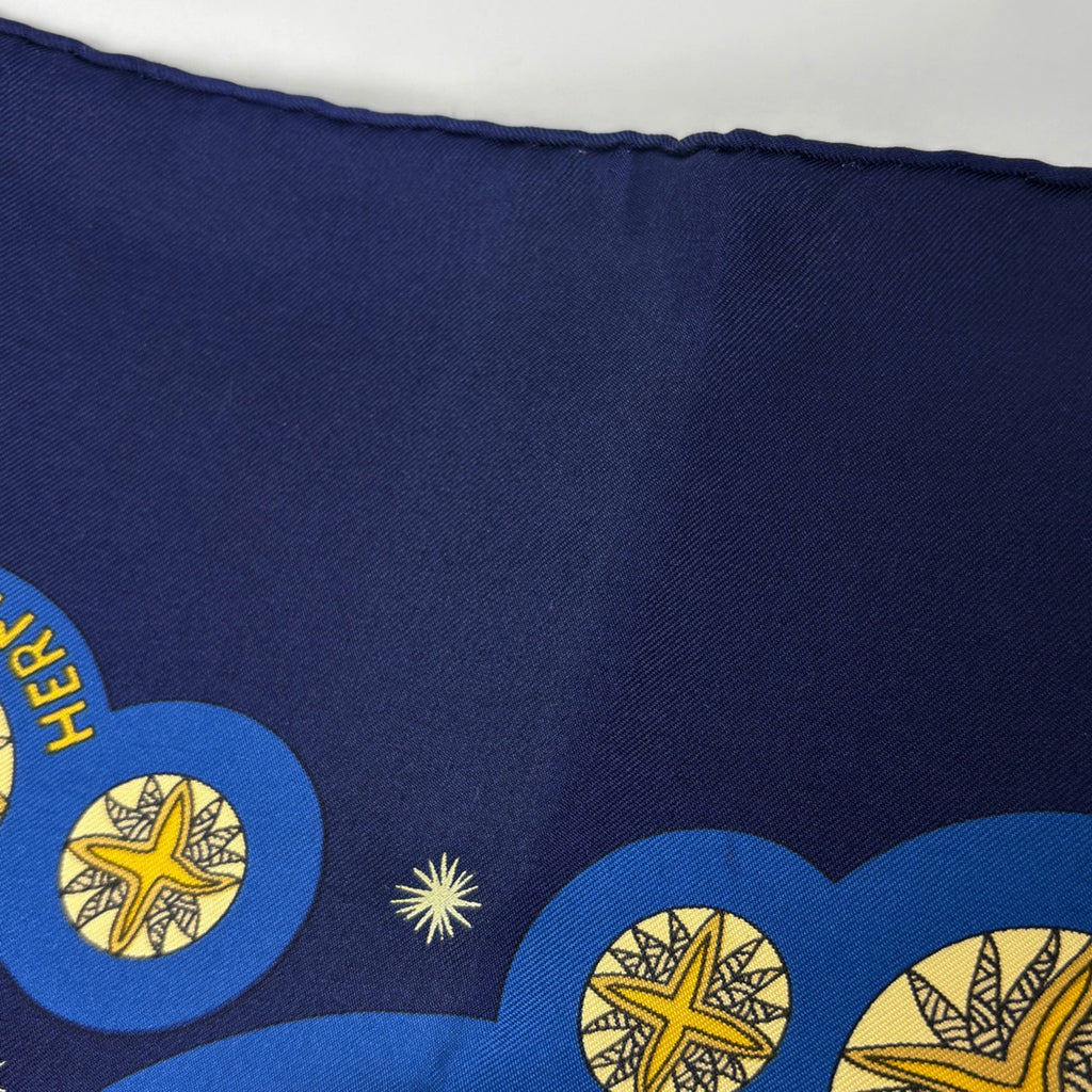 エルメス カレ 90 LE ROY SOLEIL 太陽王 スカーフ シルク ネイビー マルチカラー レディース 【中古】brbag