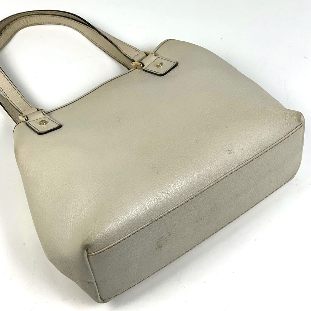 グッチ ロゴ トートバッグ ハンドバッグ アビー GG柄 トートバッグ レザー ホワイト 154373 レディース 【中古】brbag