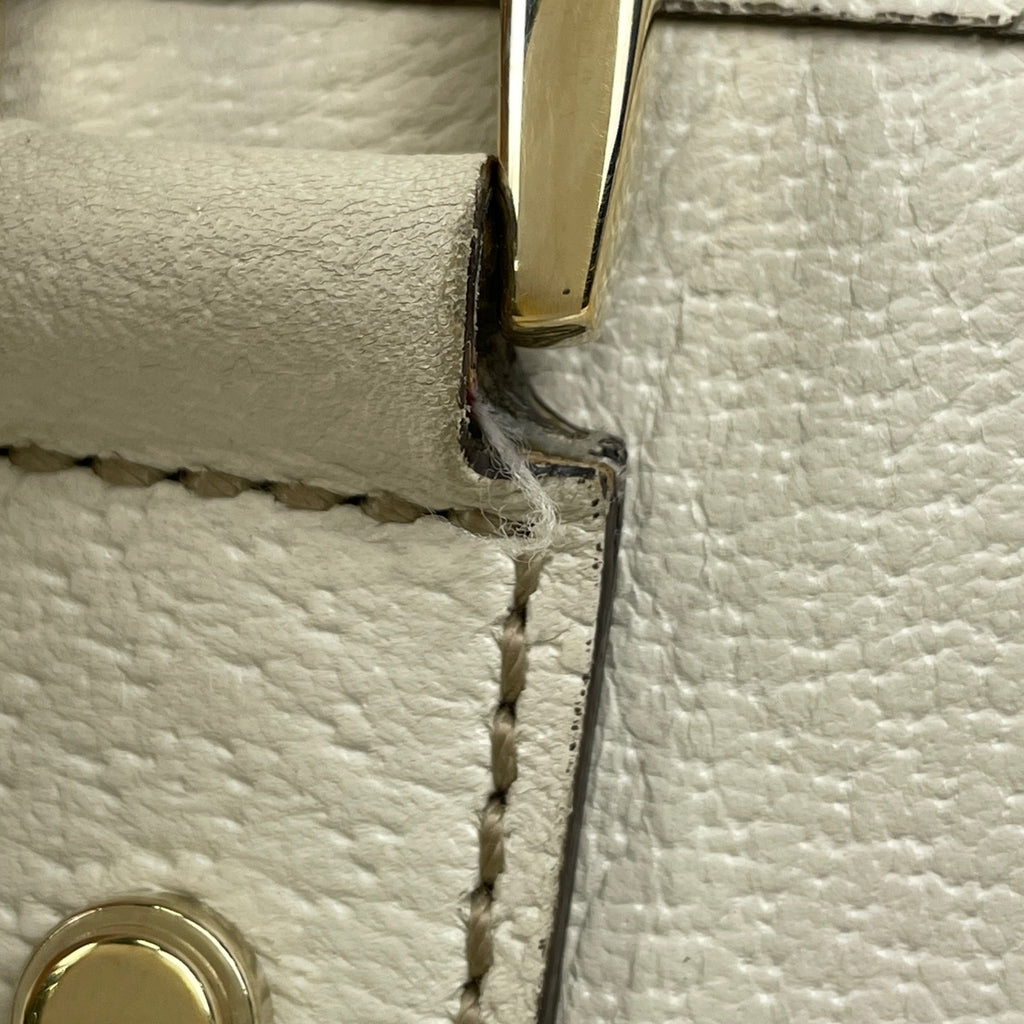 グッチ ロゴ トートバッグ ハンドバッグ アビー GG柄 トートバッグ レザー ホワイト 154373 レディース 【中古】brbag