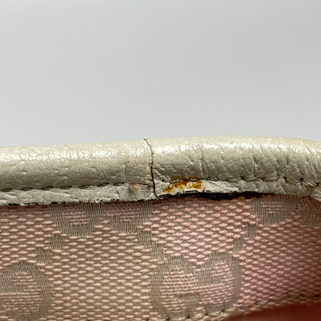 グッチ ロゴ トートバッグ ハンドバッグ アビー GG柄 トートバッグ レザー ホワイト 154373 レディース 【中古】brbag