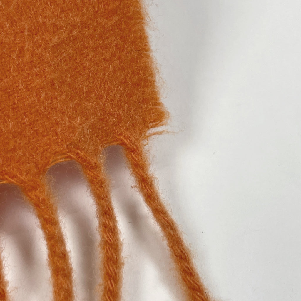 エルメス ロゴ マフラー フリンジ マフラー カシミヤ オレンジ レディース 【中古】brbag