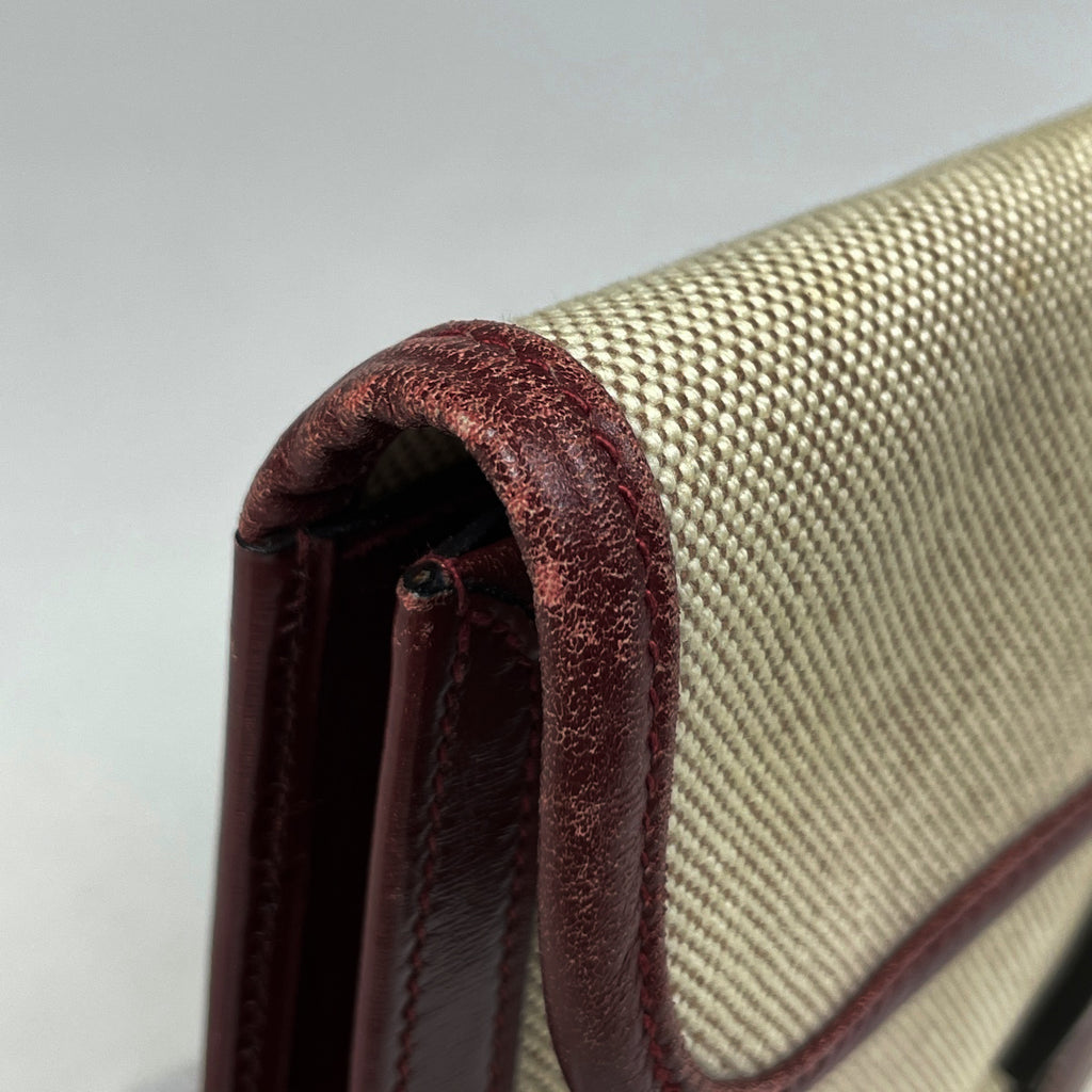 エルメス ジジェ PM Hロゴ ポーチ クラッチバッグ トワルアッシュ ルージュアッシュ ナチュラル 〇N レディース 【中古】brbag