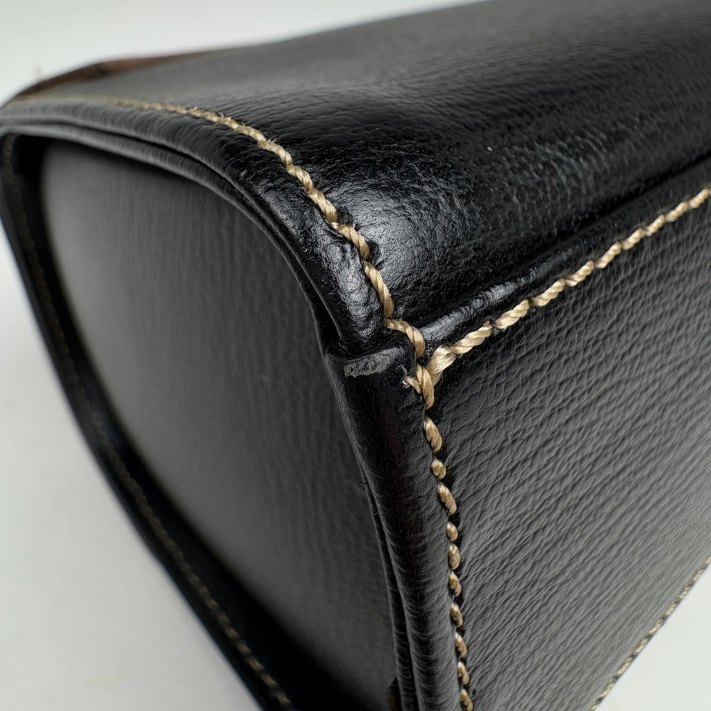 ロエベ ベラスケス ハンドバッグ ロゴ ハンドバッグ レザー ブラック ブラウン レディース 【中古】brbag