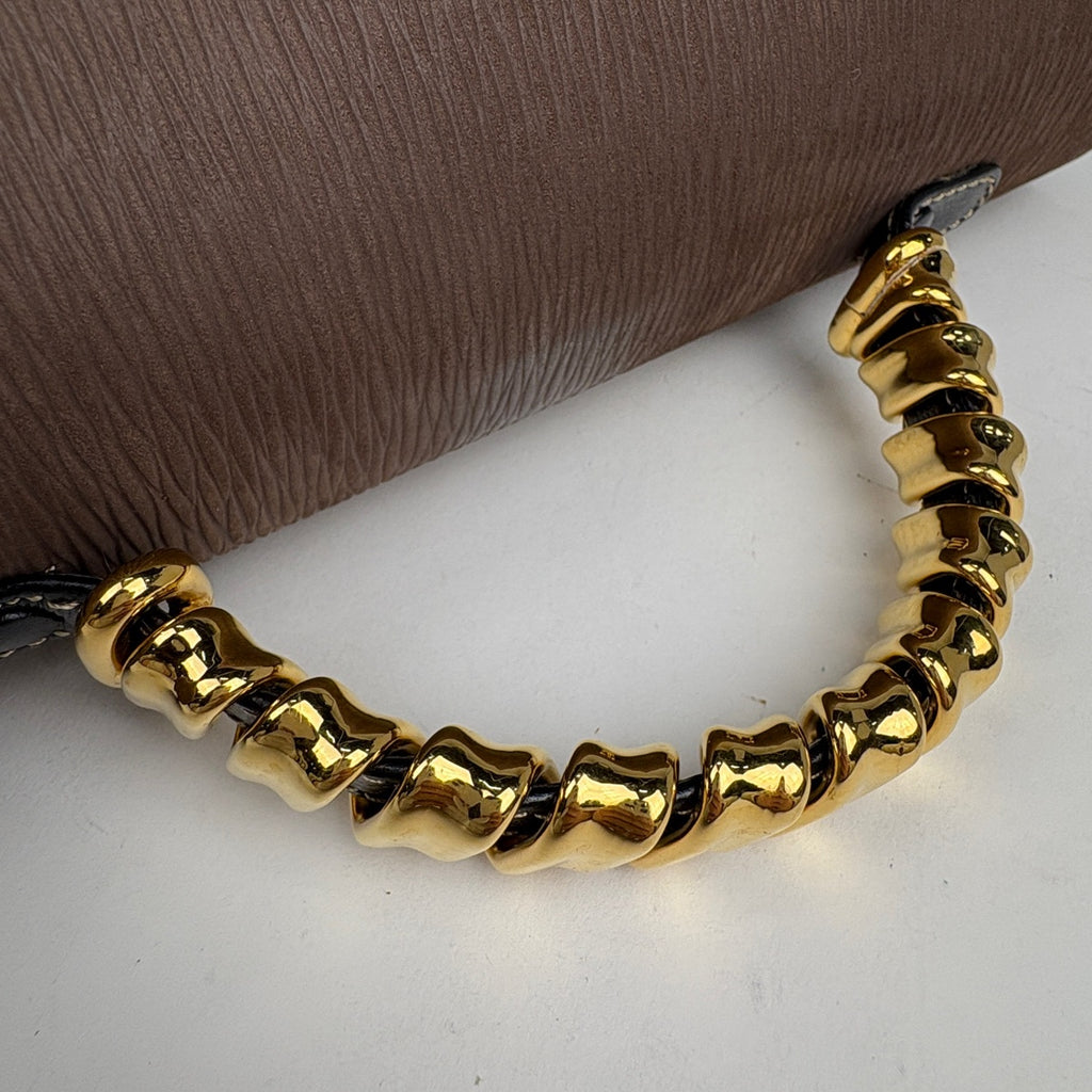 ロエベ ベラスケス ハンドバッグ ロゴ ハンドバッグ レザー ブラック ブラウン レディース 【中古】brbag