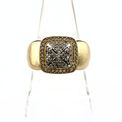 GSTV メレダイヤ デザインリング YG イエローゴールド 指輪 リング 19.5号 K18 ダイヤモンド メンズ ブランドジュエリー 【中古】brjwl