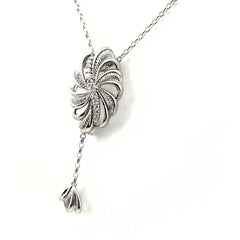 メレダイヤ デザインネックレス プラチナ WG ホワイトゴールド ペンダント ダイヤモンド ブローチ 2WAY ネックレス Pt900 Pt850 K18 レディース ノンブランドジュエリー 【中古】nbjwl