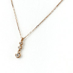 4°C メレダイヤ デザインネックレス PG ピンクゴールド ネックレス K10 ダイヤモンド レディース ブランドジュエリー 【中古】brjwl