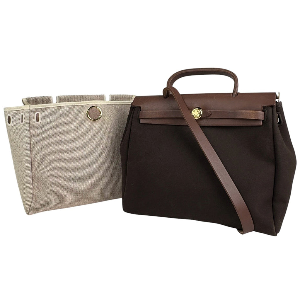 エルメス エールバッグ PM 2WAY ショルダーバッグ ハンドバッグ トワルオフィシエ ブラウン □G レディース 【中古】brbag