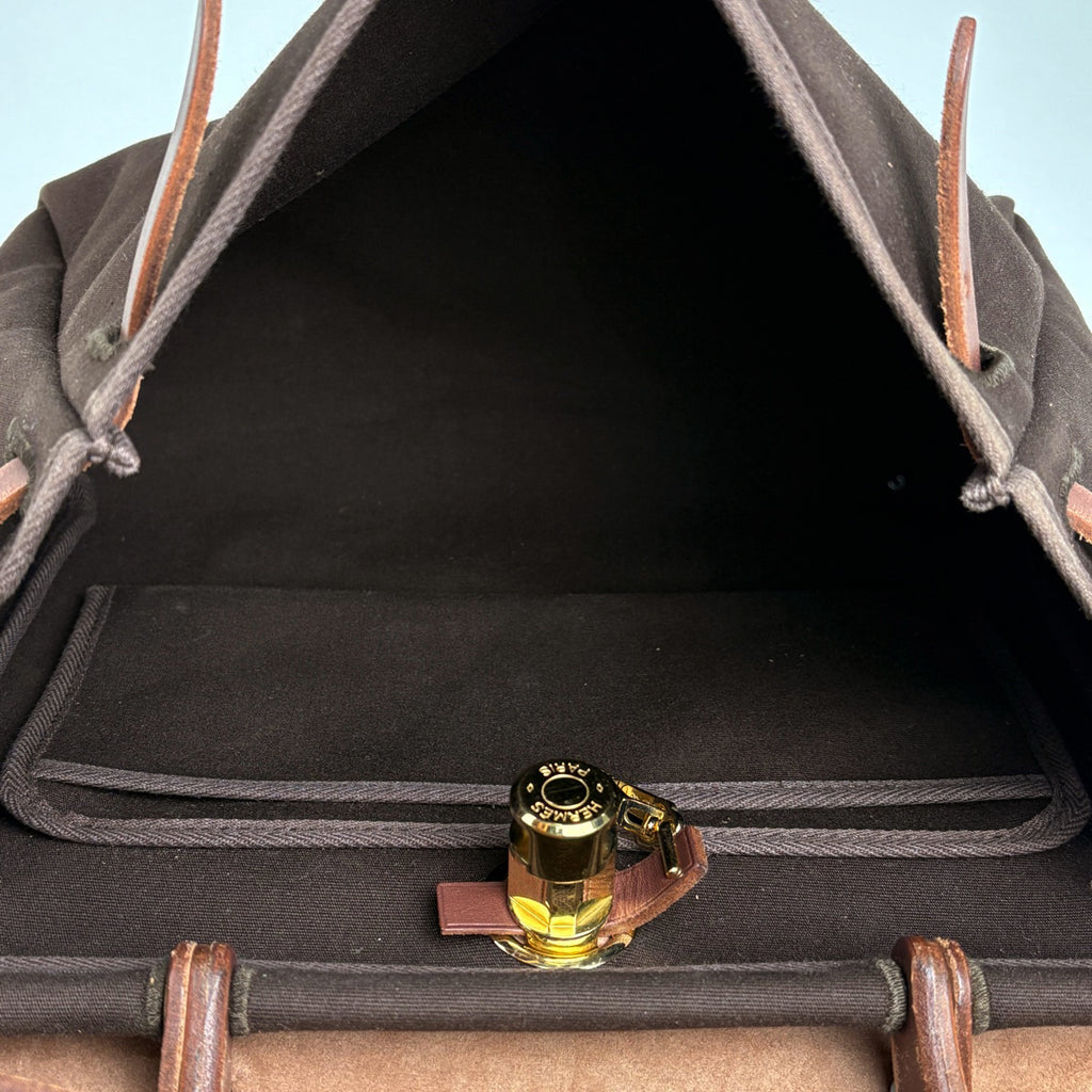 エルメス エールバッグ PM 2WAY ショルダーバッグ ハンドバッグ トワルオフィシエ ブラウン □G レディース 【中古】brbag