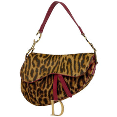 クリスチャンディオール ロゴ サドルバッグ ハンドバッグ ワンショルダー ショルダーバッグ ハラコ レッド レディースbrbag brbag 【中古】