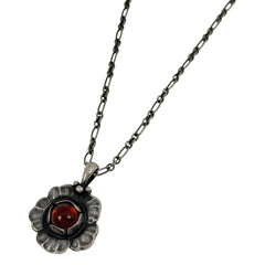 ジョージジェンセン デザイン ネックレス ヘリテージ 2002 ペンダント ガーネット ネックレス シルバー925 シルバー レッド レディース 【中古】bracc