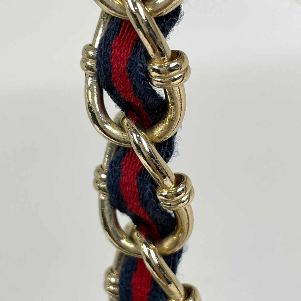 グッチ ロゴ ショルダーバッグ シェリーライン ウェブ ショルダーバッグ レザー ホワイト 152462 レディース 【中古】brbag