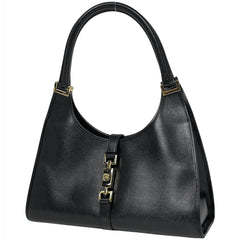 グッチ ジャッキーライン ショルダーバッグ 肩掛け ハンドバッグ ロゴ ショルダーバッグ レザー ブラック 0021067 レディース 【中古】brbag