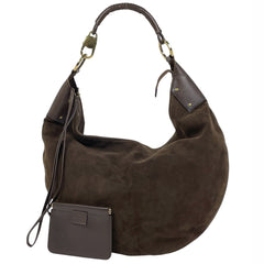 グッチ ロゴ ショルダーバッグ 肩掛け ショルダーバッグ スエード ブラウン 95332 レディース 【中古】brbag