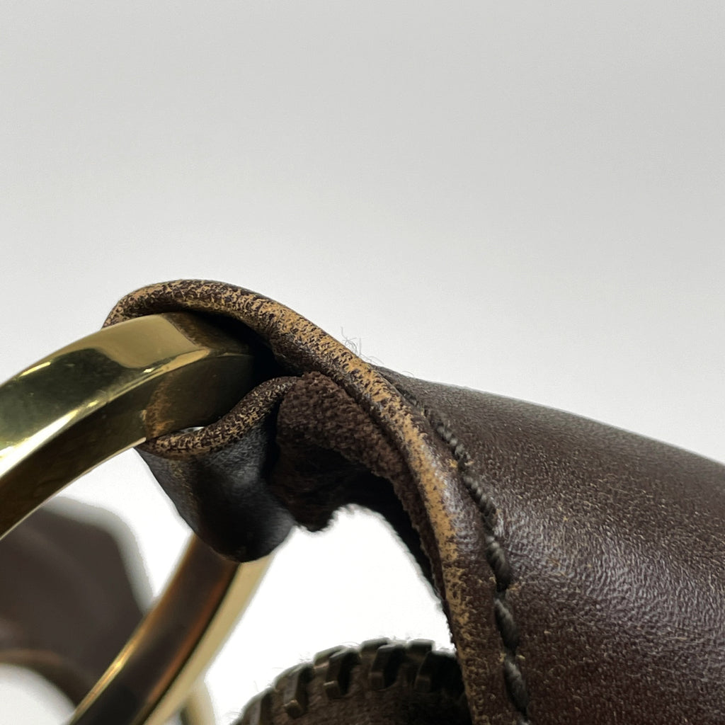 グッチ ロゴ ショルダーバッグ 肩掛け ショルダーバッグ スエード ブラウン 95332 レディース 【中古】brbag