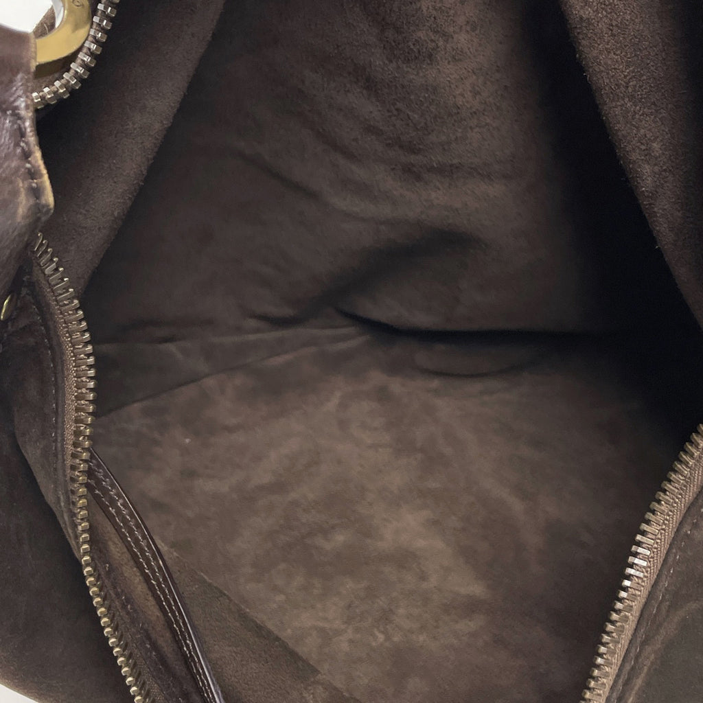 グッチ ロゴ ショルダーバッグ 肩掛け ショルダーバッグ スエード ブラウン 95332 レディース 【中古】brbag