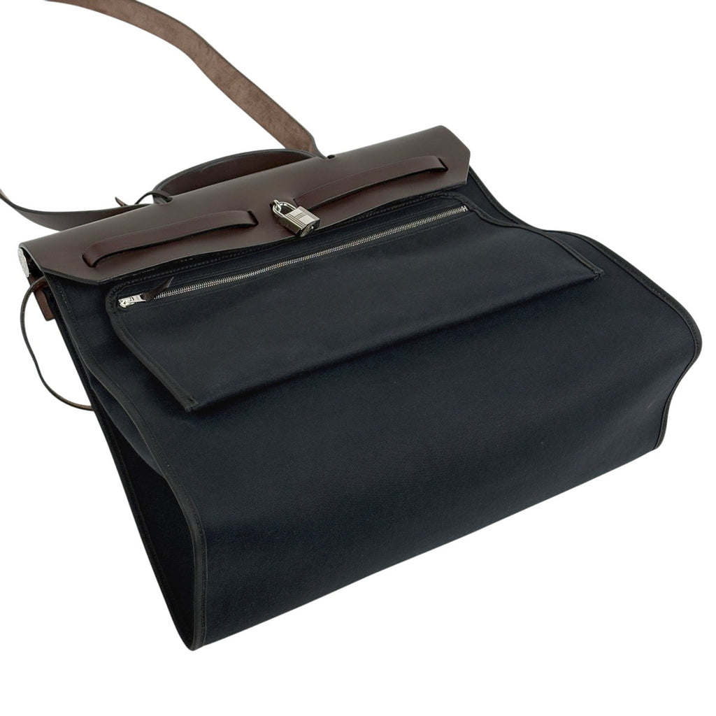 エルメス エールバッグ ジップ MM 2WAY ショルダーバッグ ハンドバッグ トワルオフィシエ ブラック ブラウン M レディース 【中古】brbag