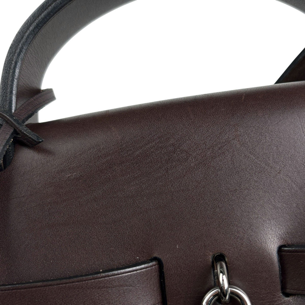 エルメス エールバッグ ジップ MM 2WAY ショルダーバッグ ハンドバッグ トワルオフィシエ ブラック ブラウン M レディース 【中古】brbag