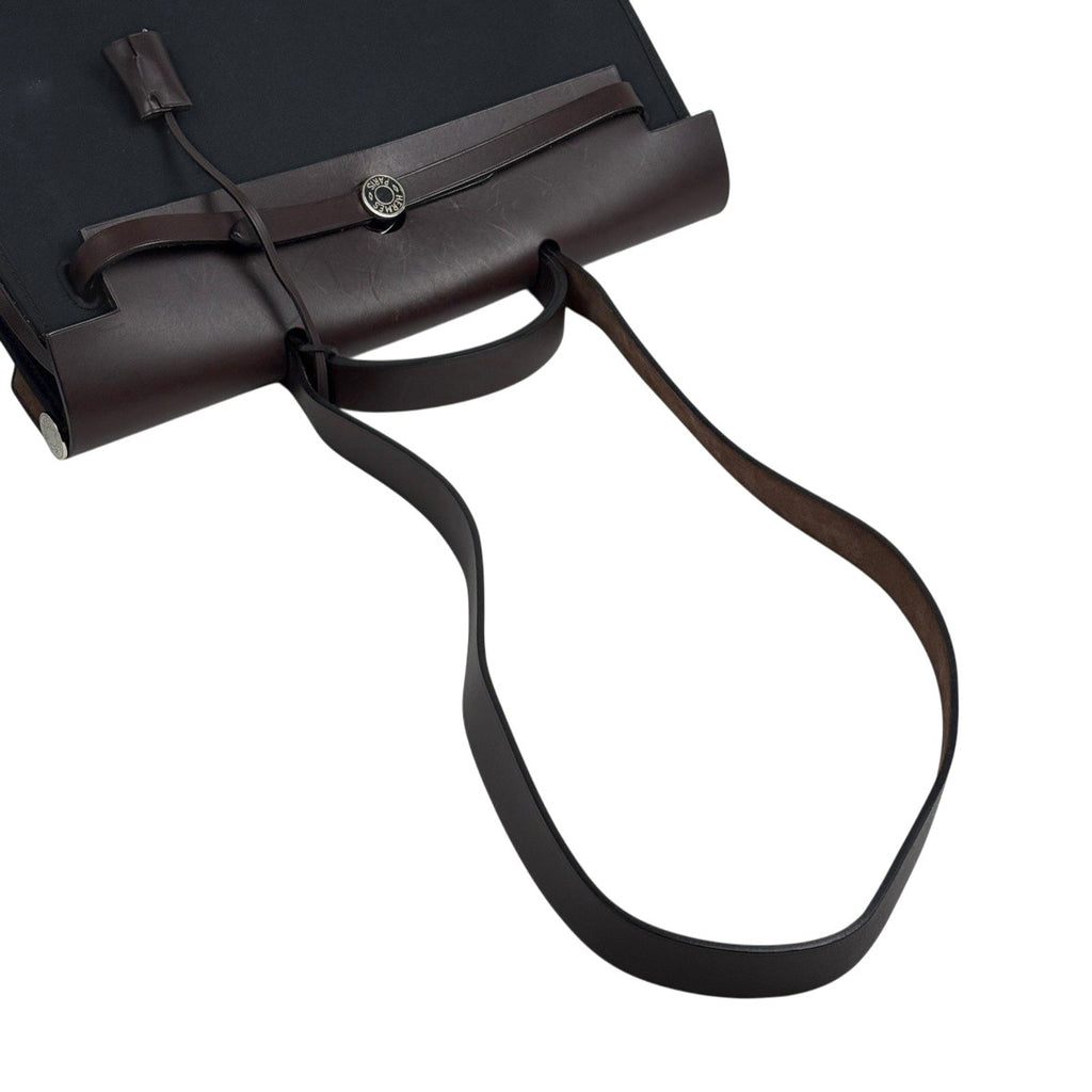 エルメス エールバッグ ジップ MM 2WAY ショルダーバッグ ハンドバッグ トワルオフィシエ ブラック ブラウン M レディース 【中古】brbag