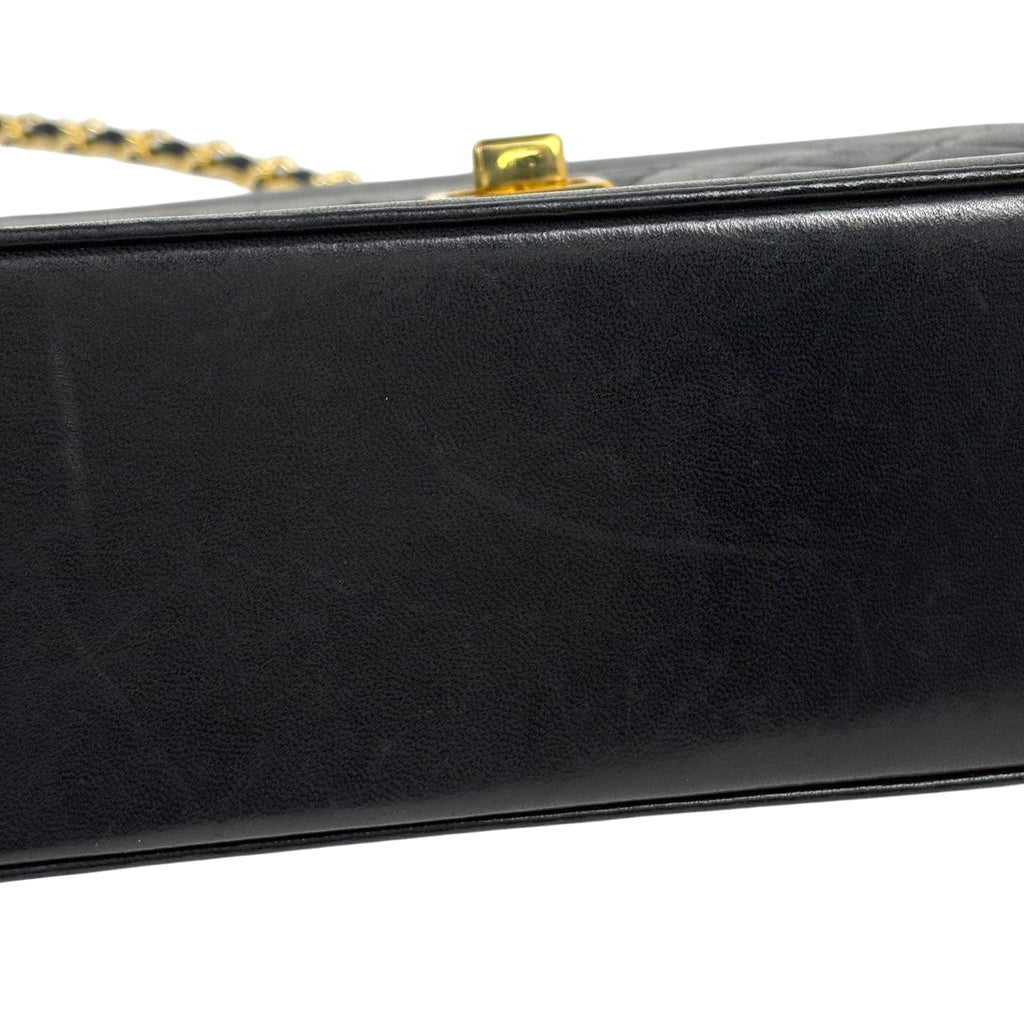 シャネル ロゴ チェーン ショルダーバッグ シングルフラップ 2.55 ショルダーバッグ レザー ブラック レディース 【中古】brbag