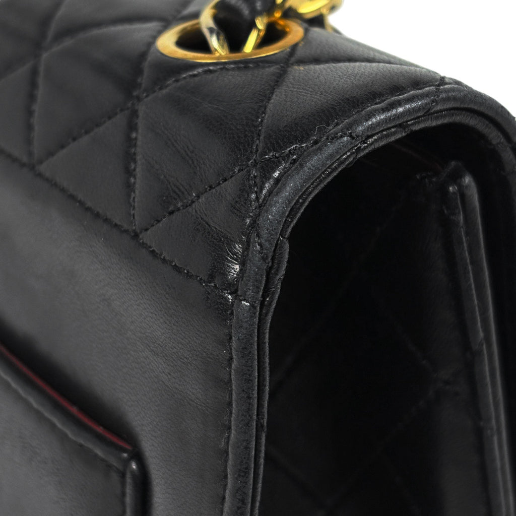 シャネル ロゴ チェーン ショルダーバッグ シングルフラップ 2.55 ショルダーバッグ レザー ブラック レディース 【中古】brbag