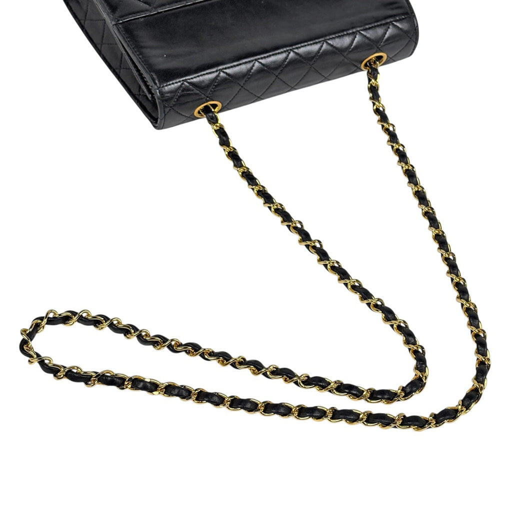 シャネル ロゴ チェーン ショルダーバッグ シングルフラップ 2.55 ショルダーバッグ レザー ブラック レディース 【中古】brbag