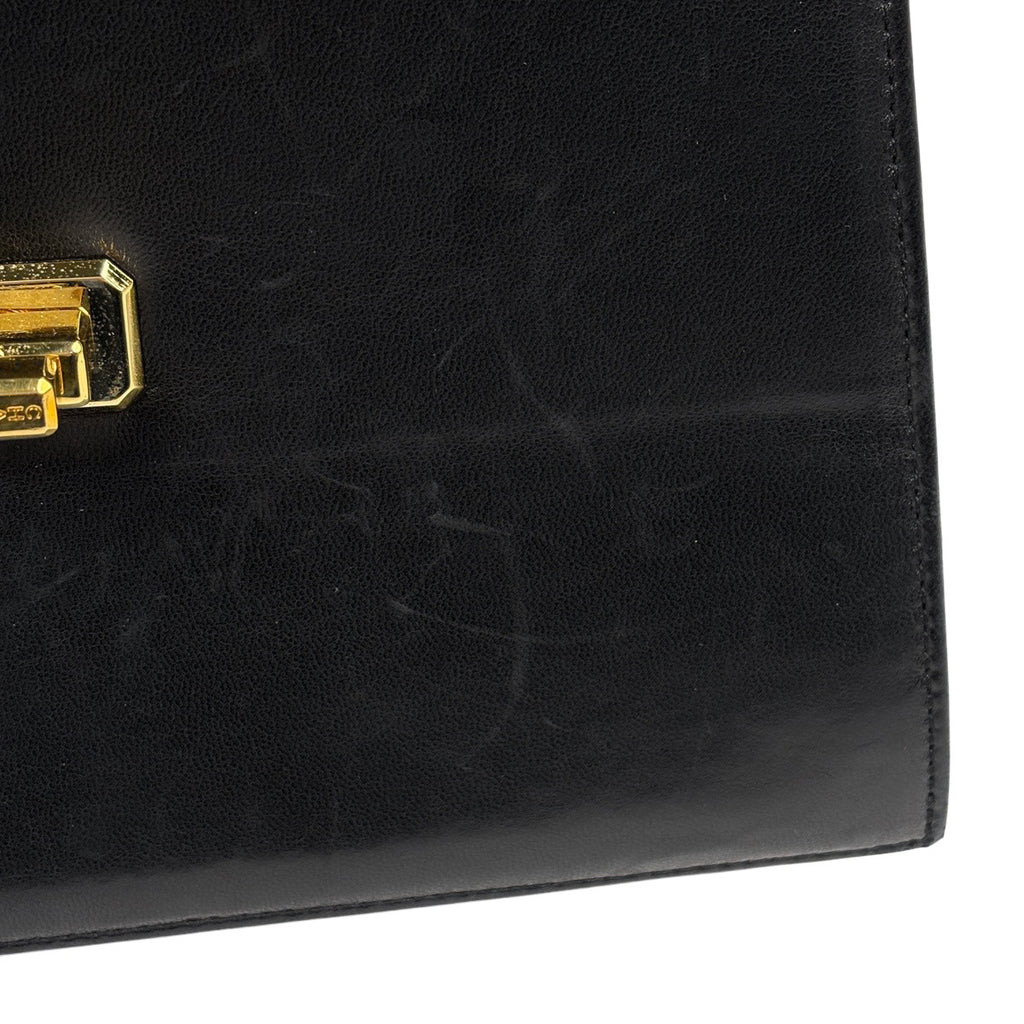 シャネル ロゴ チェーン ショルダーバッグ シングルフラップ 2.55 ショルダーバッグ レザー ブラック レディース 【中古】brbag