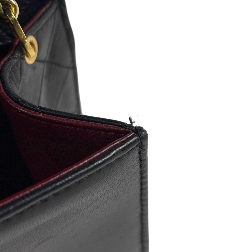 シャネル ロゴ チェーン ショルダーバッグ シングルフラップ 2.55 ショルダーバッグ レザー ブラック レディース 【中古】brbag