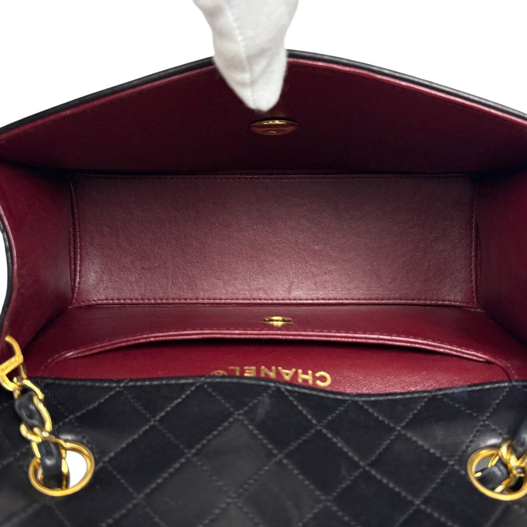 シャネル ロゴ チェーン ショルダーバッグ シングルフラップ 2.55 ショルダーバッグ レザー ブラック レディース 【中古】brbag