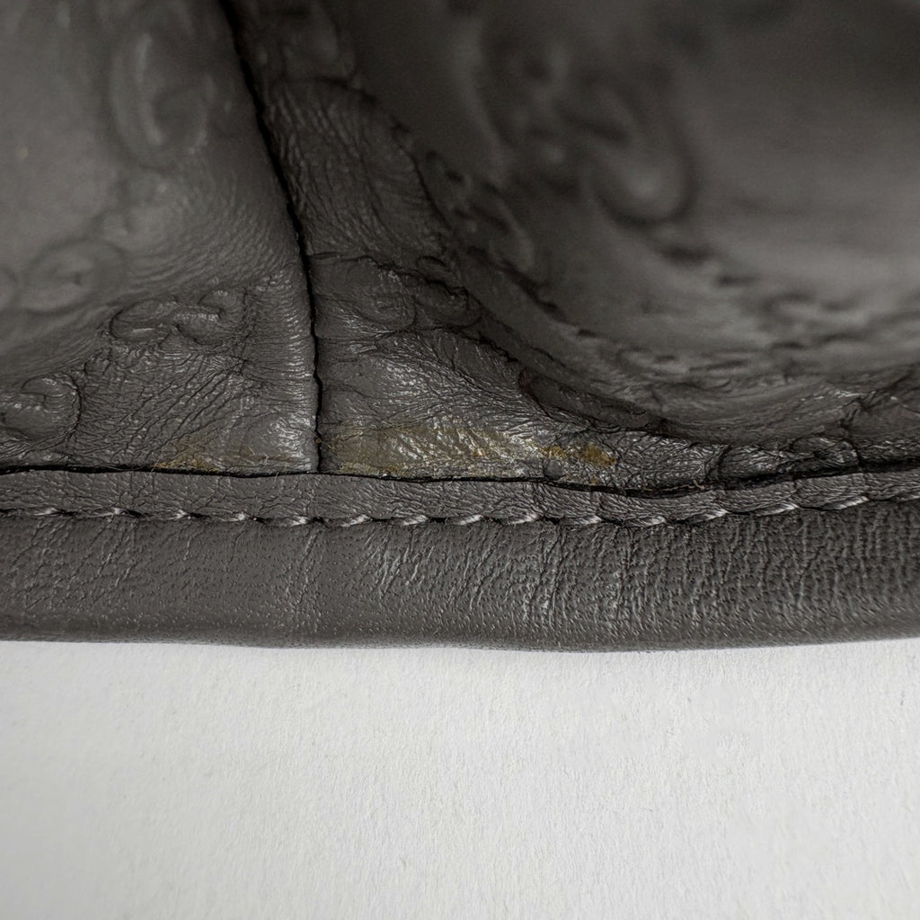 グッチ マイクログッチ シマ ハンドバッグ 2WAY ショルダーバッグ トートバッグ ハンドバッグ シマレザー グレー 510291 レディース 【中古】brbag