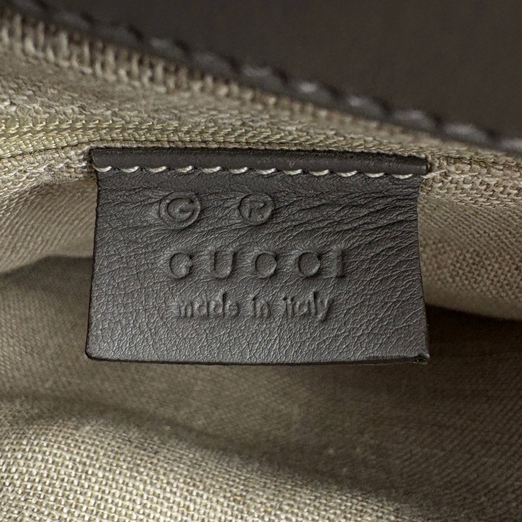 グッチ マイクログッチ シマ ハンドバッグ 2WAY ショルダーバッグ トートバッグ ハンドバッグ シマレザー グレー 510291 レディース 【中古】brbag