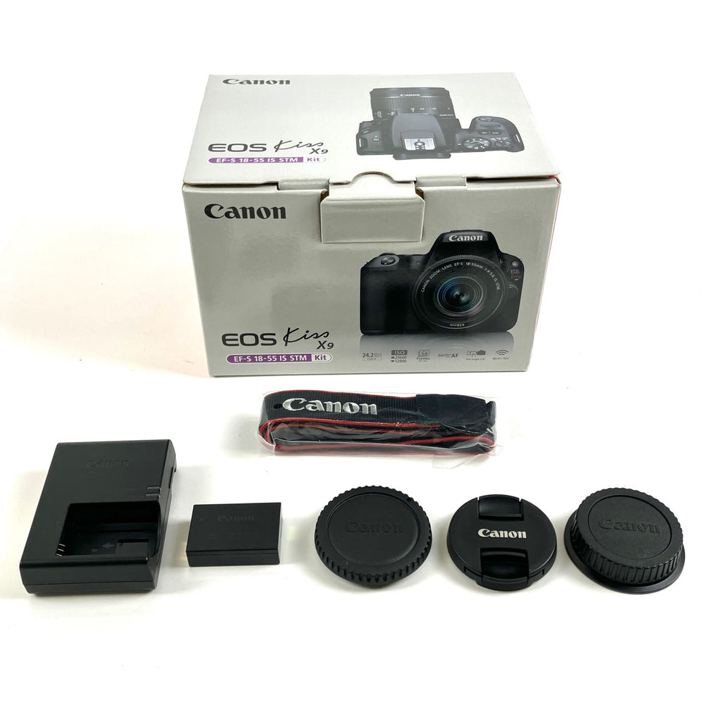 キヤノン Canon EOS Kiss X9 EF-S 18-55 F4-5.6 IS STM レンズキット ブラック デジタル 一眼レフカメラ 【中古】cambb