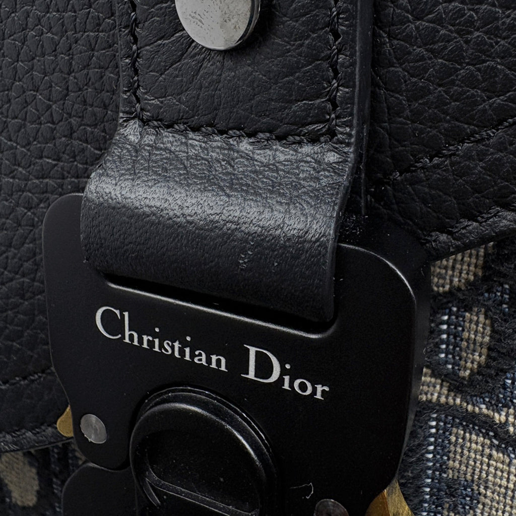 クリスチャンディオール ギャロップ ショルダーバッグ オブリーク トロッター ジャカード メッセンジャーバック ショルダーバッグ キャンバス ブラック レディース 【中古】brbag
