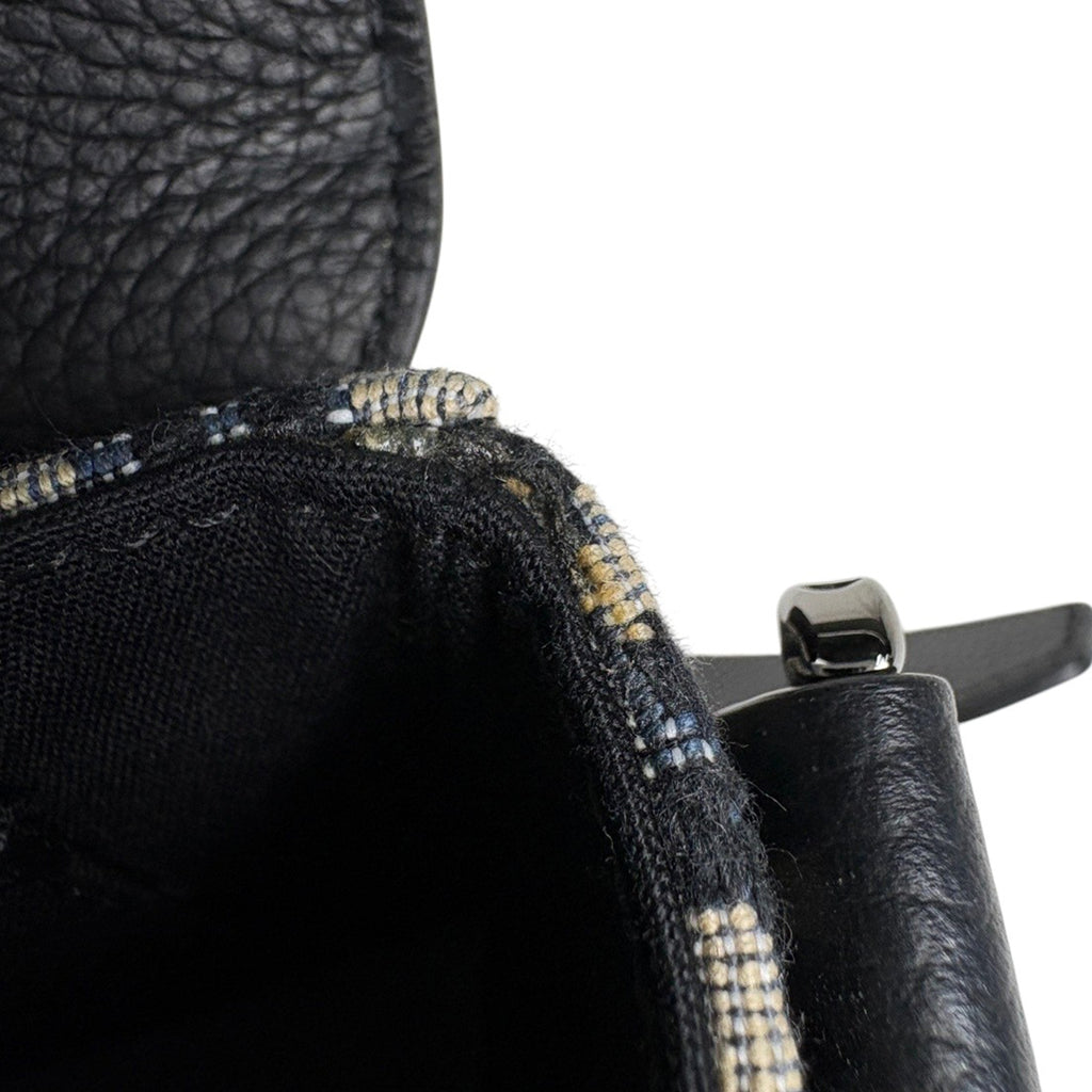 クリスチャンディオール ギャロップ ショルダーバッグ オブリーク トロッター ジャカード メッセンジャーバック ショルダーバッグ キャンバス ブラック レディース 【中古】brbag