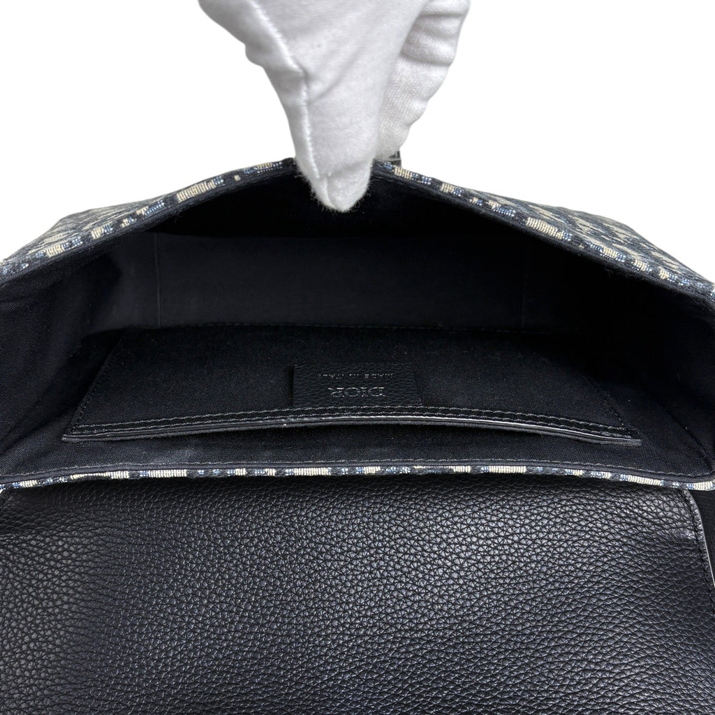 クリスチャンディオール ギャロップ ショルダーバッグ オブリーク トロッター ジャカード メッセンジャーバック ショルダーバッグ キャンバス ブラック レディース 【中古】brbag