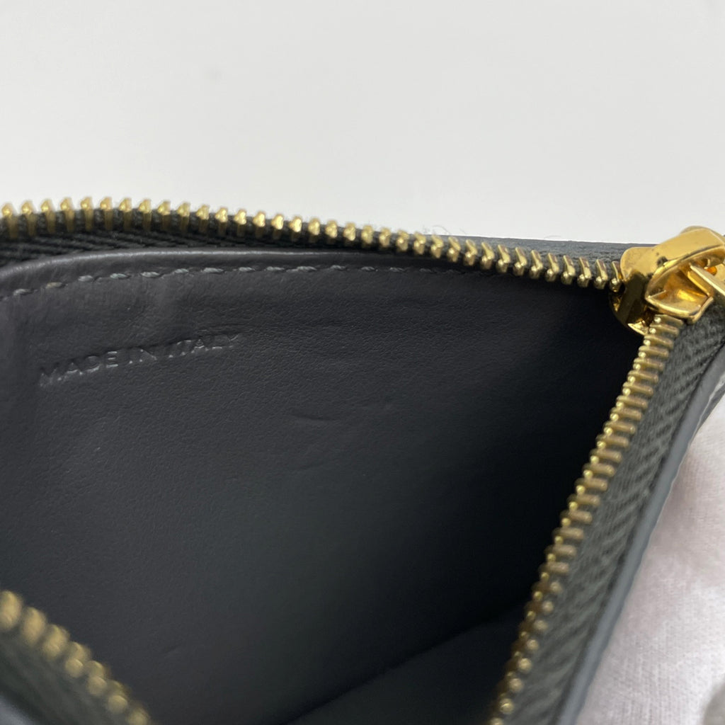 セリーヌ ロゴ カードケース コインケース 小銭入れ カードケース レザー グレー レディース 【中古】brbag