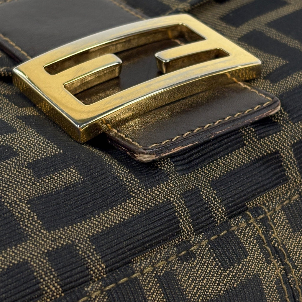 フェンディ ズッカ柄 ショルダーバッグ ワンショルダー ハンドバッグ マンマバゲット ショルダーバッグ キャンバス ブラウン レディース 【中古】brbag