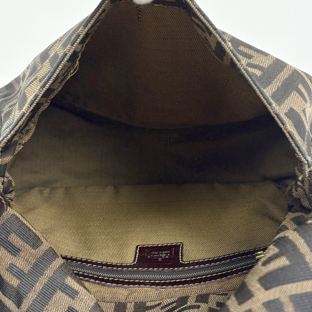 フェンディ ズッカ柄 ショルダーバッグ ワンショルダー ハンドバッグ マンマバゲット ショルダーバッグ キャンバス ブラウン レディース 【中古】brbag