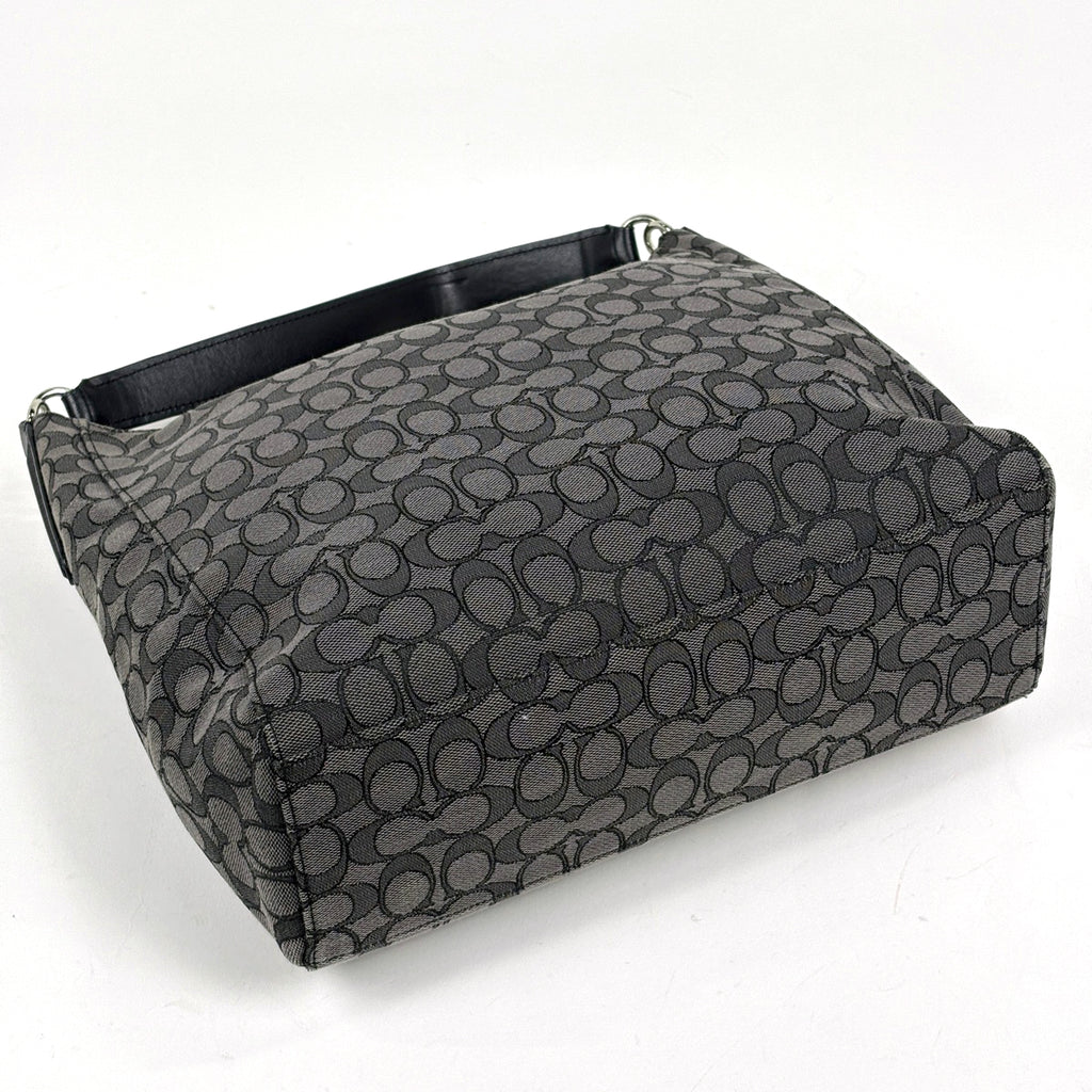 コーチ シグネチャー トートバッグ 2WAY ショルダーバッグ トートバッグ キャンバス グレー F58327 レディース 【中古】brbag