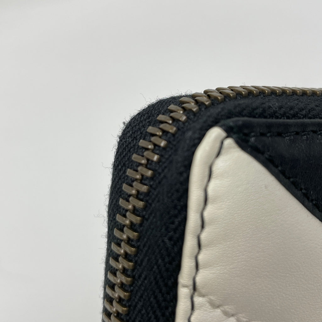 グッチ GGマーモント 長財布 バイカラー ハート ダブルG 長財布 レザー ブラック ホワイト 443123 レディース 【中古】brbag