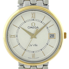 オメガ デヴィル プレステージ 7314.31 腕時計 SS YG クォーツ シルバー メンズ 時計 【中古】【保証書】wtcbb