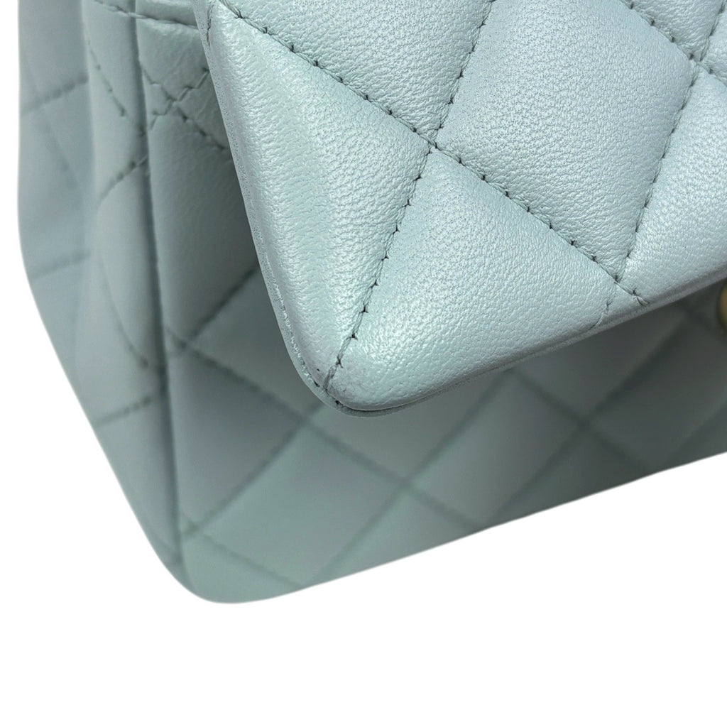 シャネル ココマーク トップハンドル チェーン ショルダーバッグ マトラッセ ハンドバッグ ショルダーバッグ レザー ブルー レディース 【中古】brbag