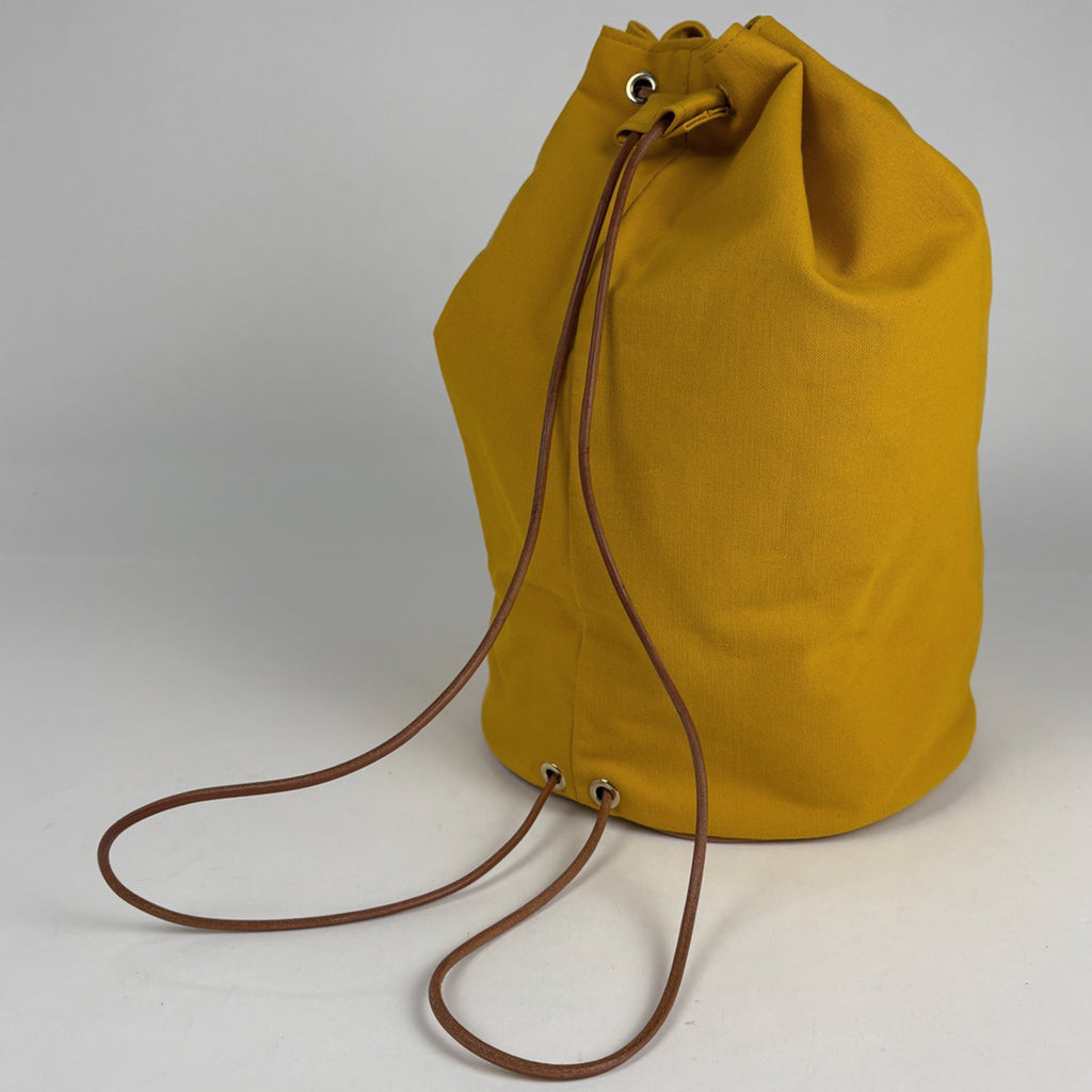 エルメス ポロション ミミル GM 巾着型 Hロゴ リュック ショルダーバッグ キャンバス イエロー レディース 【中古】brbag