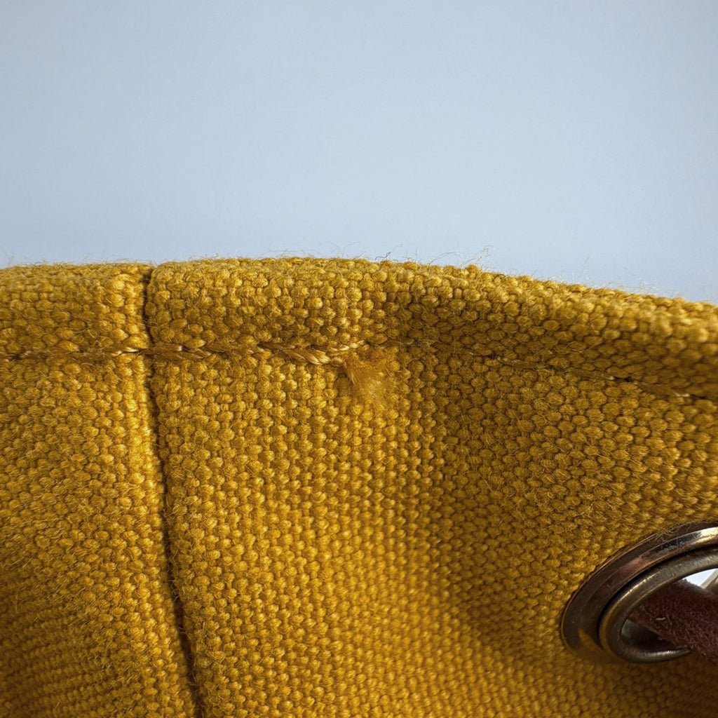 エルメス ポロション ミミル GM 巾着型 Hロゴ リュック ショルダーバッグ キャンバス イエロー レディース 【中古】brbag