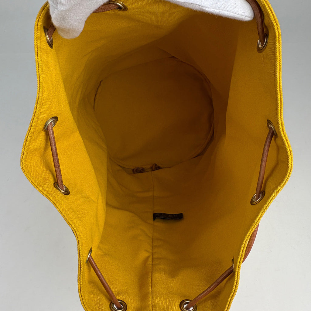 エルメス ポロション ミミル GM 巾着型 Hロゴ リュック ショルダーバッグ キャンバス イエロー レディース 【中古】brbag