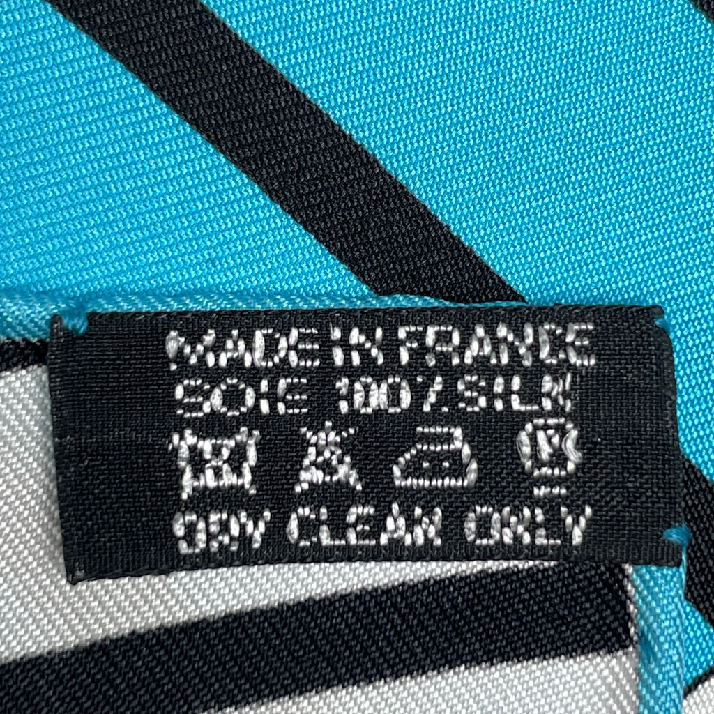 エルメス カレ 90 H2O 水 スカーフ シルク ブルー ホワイト レディース 【中古】brbag