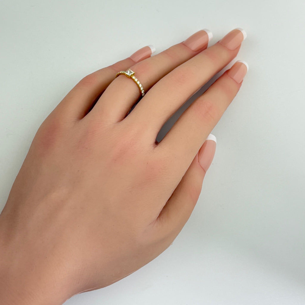 リメイク メレダイヤ デザインリング YG イエローゴールド 指輪 リング