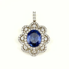 リメイク サファイア ペンダントトップ プラチナ メレダイヤ ペンダントトップ Pt950 サファイア ダイヤモンド レディース ノンブランドジュエリーnbjwl