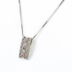 フラワーモチーフ デザインネックレス ネックレス K18 WG ダイヤモンド レディース ノンブランドジュエリー 【中古】nbjwl